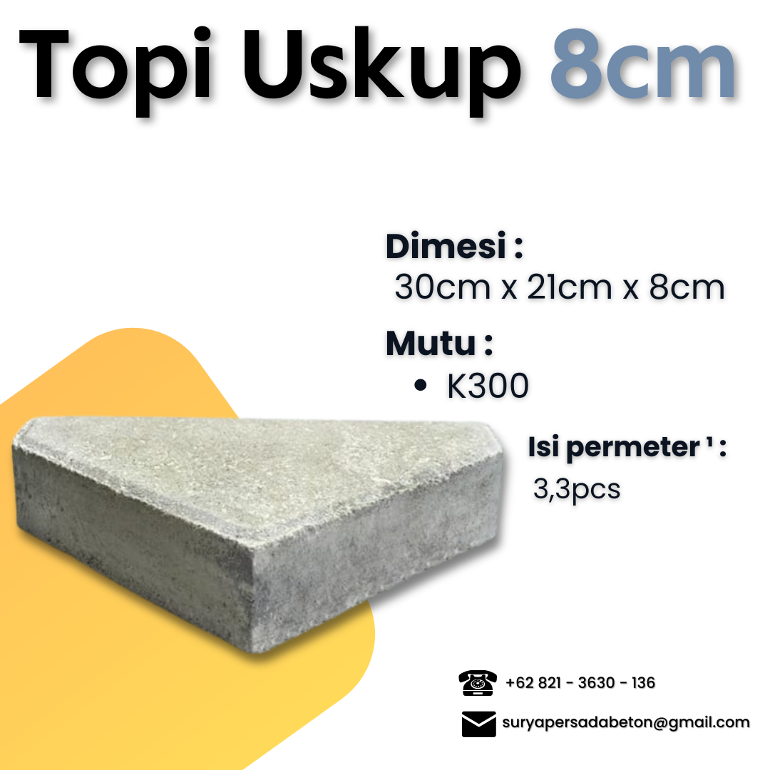 TOPI USKUP 8CM NATURAL